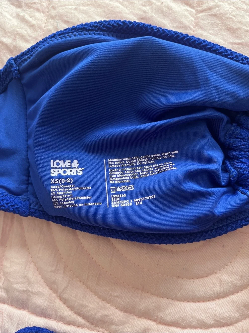 Textured Royal Blue Two-Piece Bikini Set - Picture 3 of 3